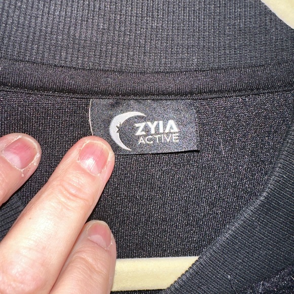 ZYIA Black Fleece Jacket with Leopard Print Accent - Picture 2 of 6